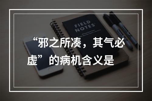 “邪之所凑，其气必虚”的病机含义是