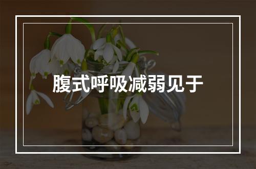 腹式呼吸减弱见于