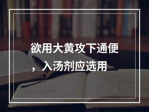 欲用大黄攻下通便，入汤剂应选用