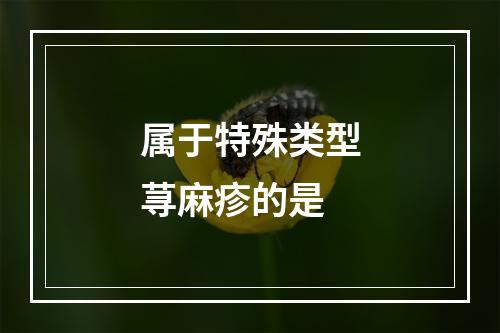 属于特殊类型荨麻疹的是