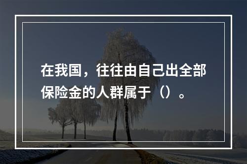 在我国，往往由自己出全部保险金的人群属于（）。