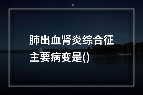 肺出血肾炎综合征主要病变是()