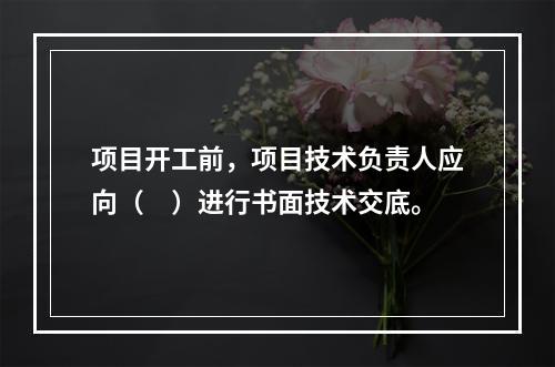 项目开工前，项目技术负责人应向（　）进行书面技术交底。