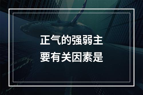 正气的强弱主要有关因素是