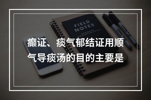 癫证、痰气郁结证用顺气导痰汤的目的主要是