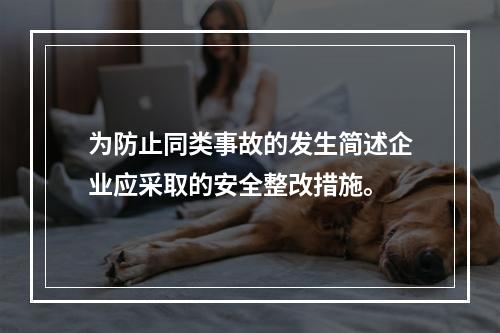 为防止同类事故的发生简述企业应采取的安全整改措施。