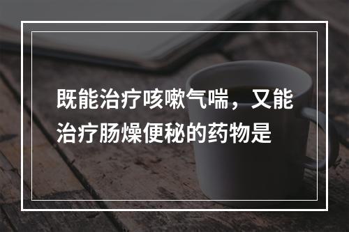 既能治疗咳嗽气喘，又能治疗肠燥便秘的药物是