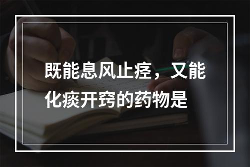 既能息风止痉，又能化痰开窍的药物是