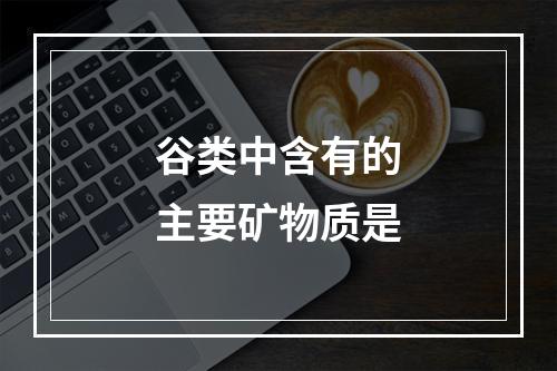 谷类中含有的主要矿物质是