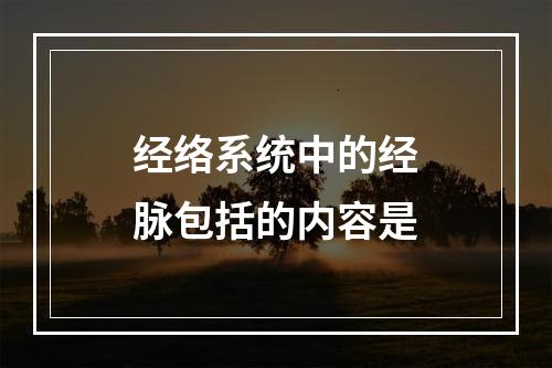 经络系统中的经脉包括的内容是