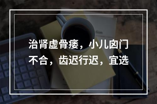 治肾虚骨痿，小儿囟门不合，齿迟行迟，宜选