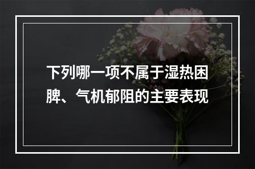 下列哪一项不属于湿热困脾、气机郁阻的主要表现