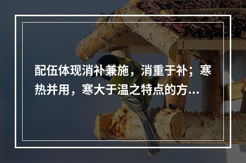 配伍体现消补兼施，消重于补；寒热并用，寒大于温之特点的方是