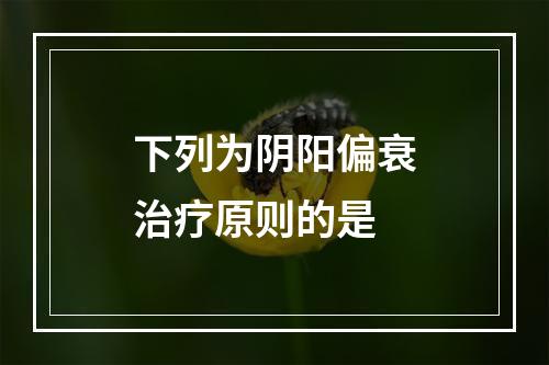 下列为阴阳偏衰治疗原则的是