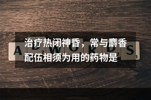 治疗热闭神昏，常与麝香配伍相须为用的药物是