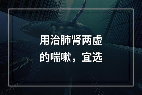 用治肺肾两虚的喘嗽，宜选