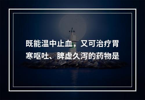 既能温中止血，又可治疗胃寒呕吐、脾虚久泻的药物是