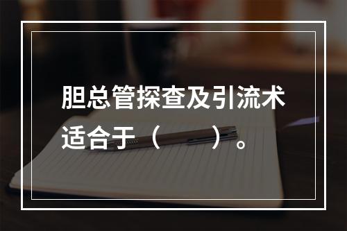 胆总管探查及引流术适合于（　　）。