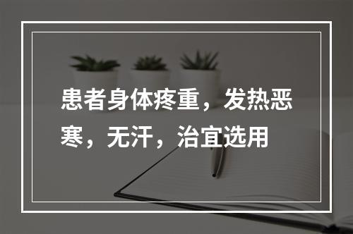 患者身体疼重，发热恶寒，无汗，治宜选用