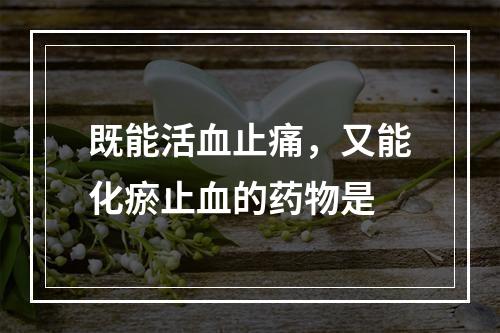 既能活血止痛，又能化瘀止血的药物是