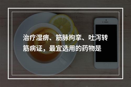 治疗湿痹、筋脉拘挛、吐泻转筋病证，最宜选用的药物是