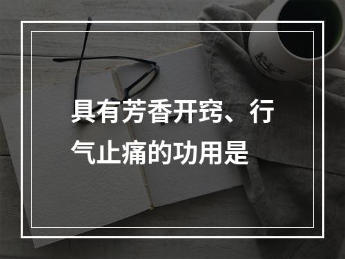 具有芳香开窍、行气止痛的功用是