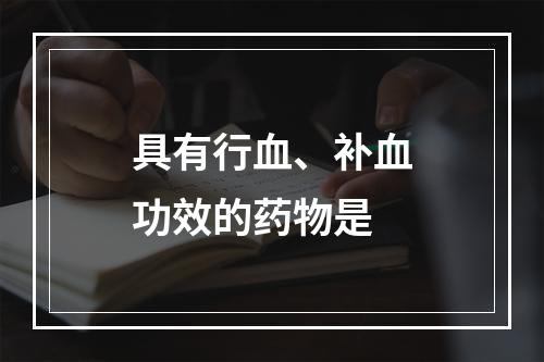 具有行血、补血功效的药物是