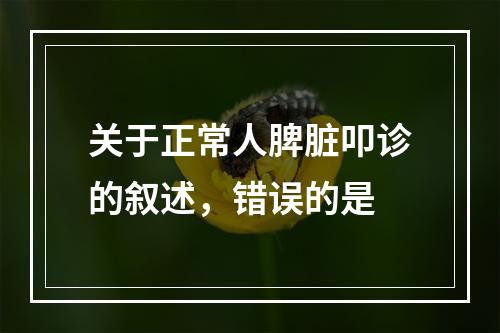 关于正常人脾脏叩诊的叙述，错误的是