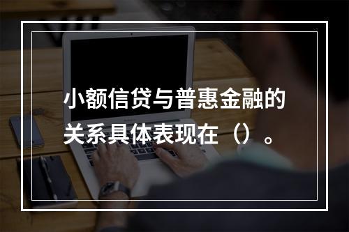 小额信贷与普惠金融的关系具体表现在（）。