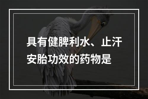 具有健脾利水、止汗安胎功效的药物是