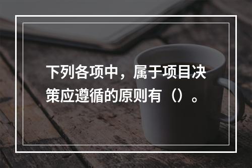 下列各项中，属于项目决策应遵循的原则有（）。