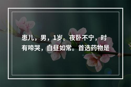 患儿，男，1岁。夜卧不宁，时有啼哭，白昼如常。首选药物是