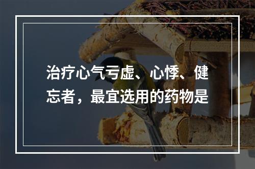 治疗心气亏虚、心悸、健忘者，最宜选用的药物是