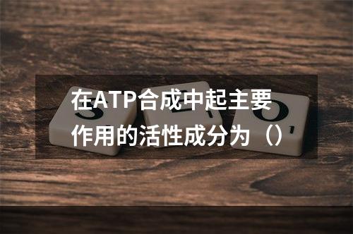 在ATP合成中起主要作用的活性成分为（）