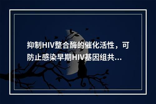 抑制HIV整合酶的催化活性，可防止感染早期HIV基因组共价插