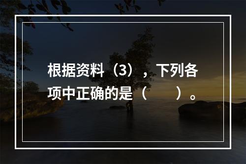 根据资料（3），下列各项中正确的是（　　）。