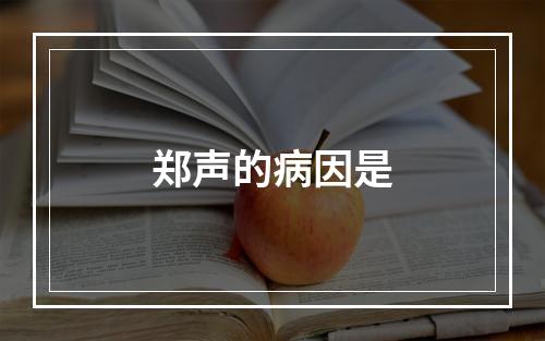 郑声的病因是