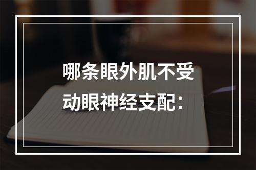 哪条眼外肌不受动眼神经支配：