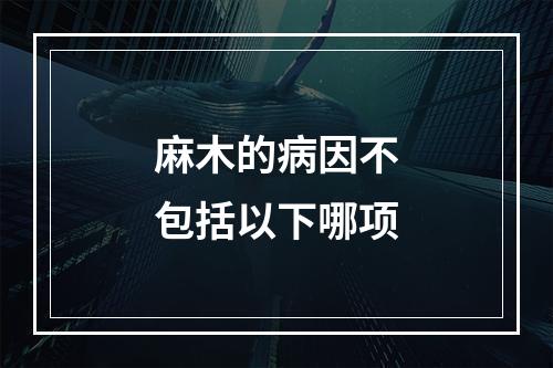 麻木的病因不包括以下哪项