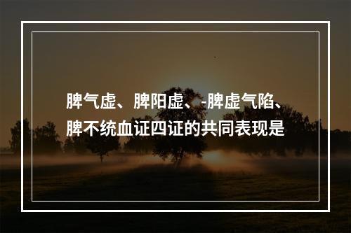 脾气虚、脾阳虚、-脾虚气陷、脾不统血证四证的共同表现是