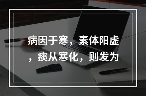 病因于寒，素体阳虚，痰从寒化，则发为