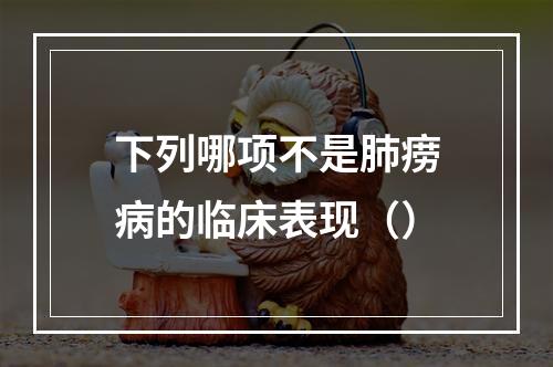 下列哪项不是肺痨病的临床表现（）