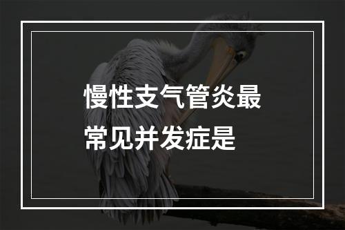 慢性支气管炎最常见并发症是