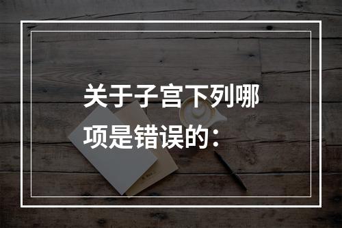 关于子宫下列哪项是错误的：