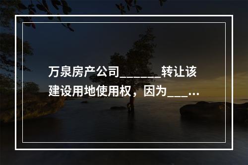 万泉房产公司______转让该建设用地使用权，因为_____