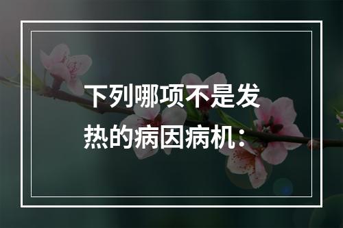 下列哪项不是发热的病因病机：