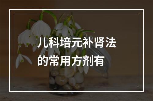 儿科培元补肾法的常用方剂有