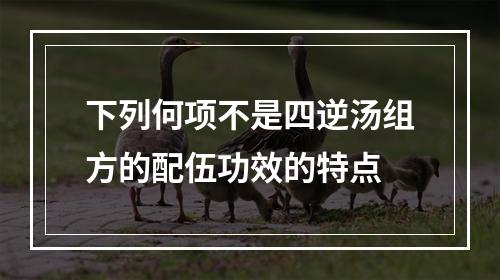 下列何项不是四逆汤组方的配伍功效的特点