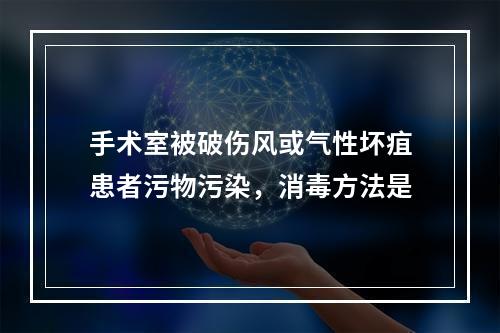 手术室被破伤风或气性坏疽患者污物污染，消毒方法是