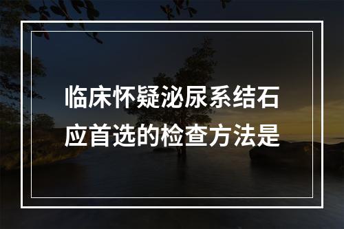 临床怀疑泌尿系结石应首选的检查方法是